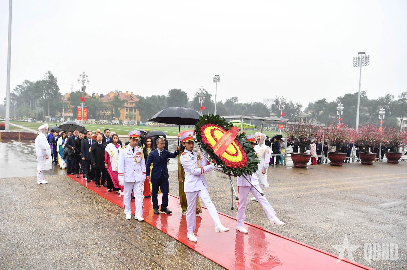 Đoàn kiều bào tiêu biểu vào Lăng viếng Chủ tịch Hồ Chí Minh, đặt vòng hoa tưởng niệm các Anh hùng liệt sĩ
